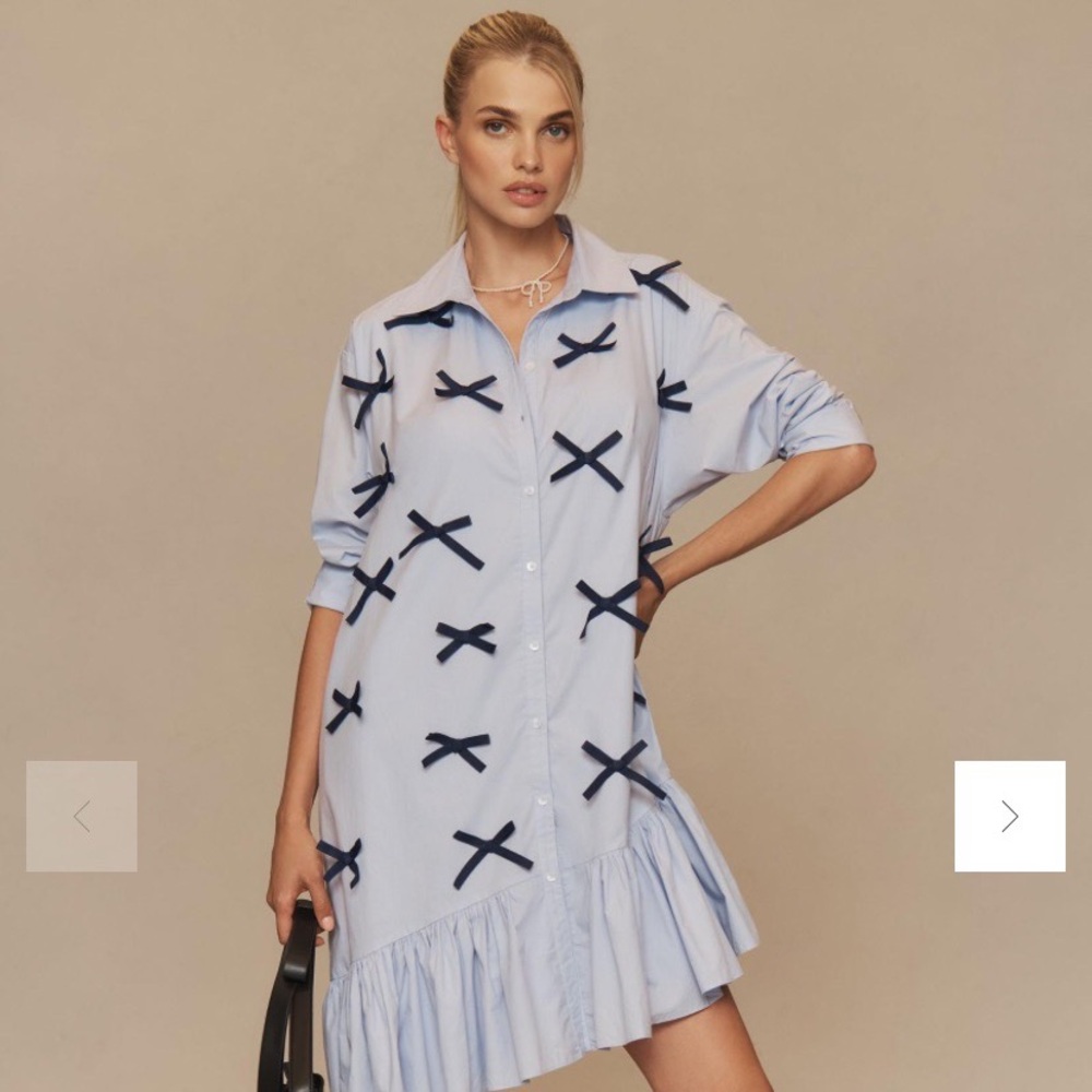 Maeve Long-Sleeve 3D Asymmetrical Mini Dress